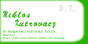 miklos kutrovacz business card