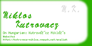 miklos kutrovacz business card